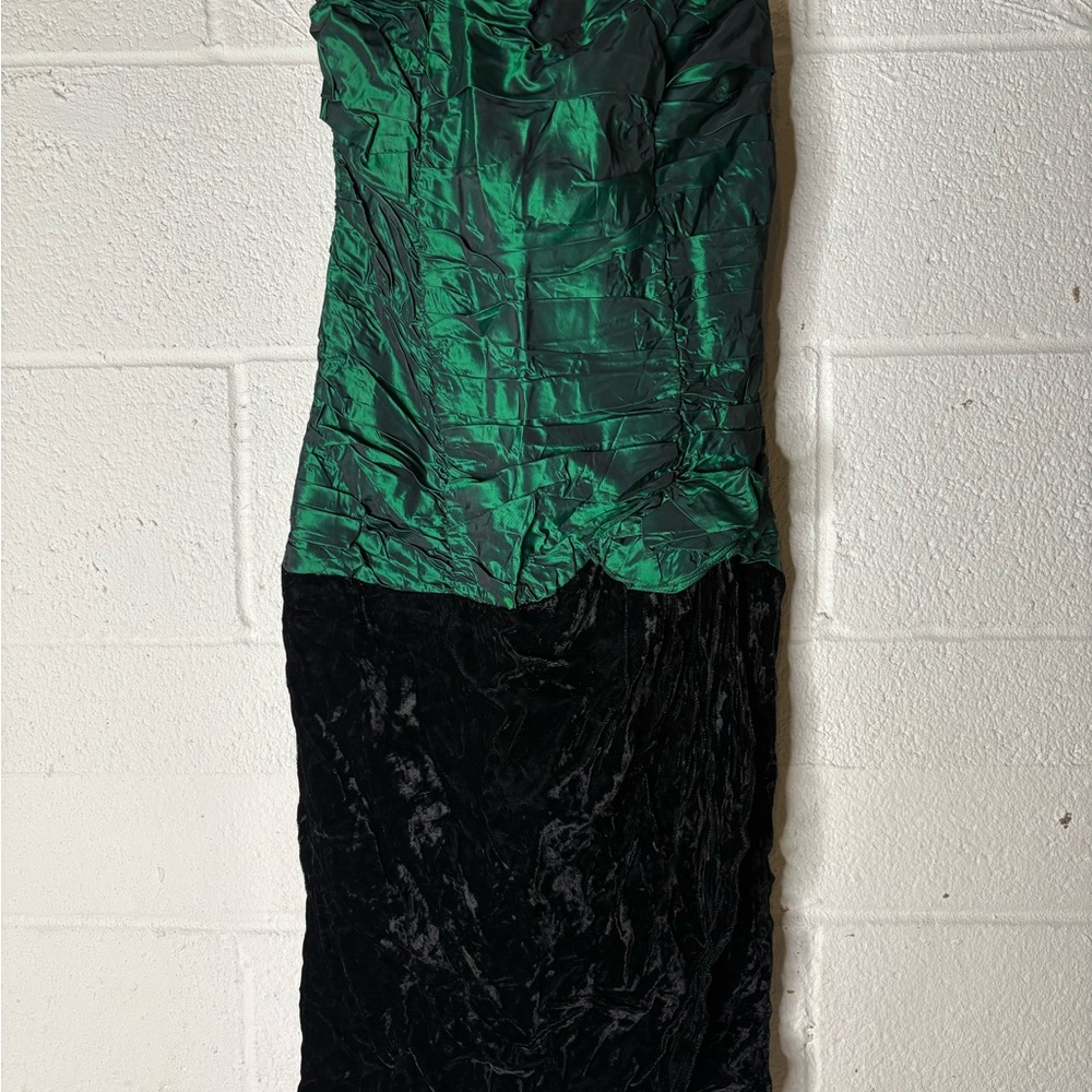Jessica McClintock Green and Black Mini Dress